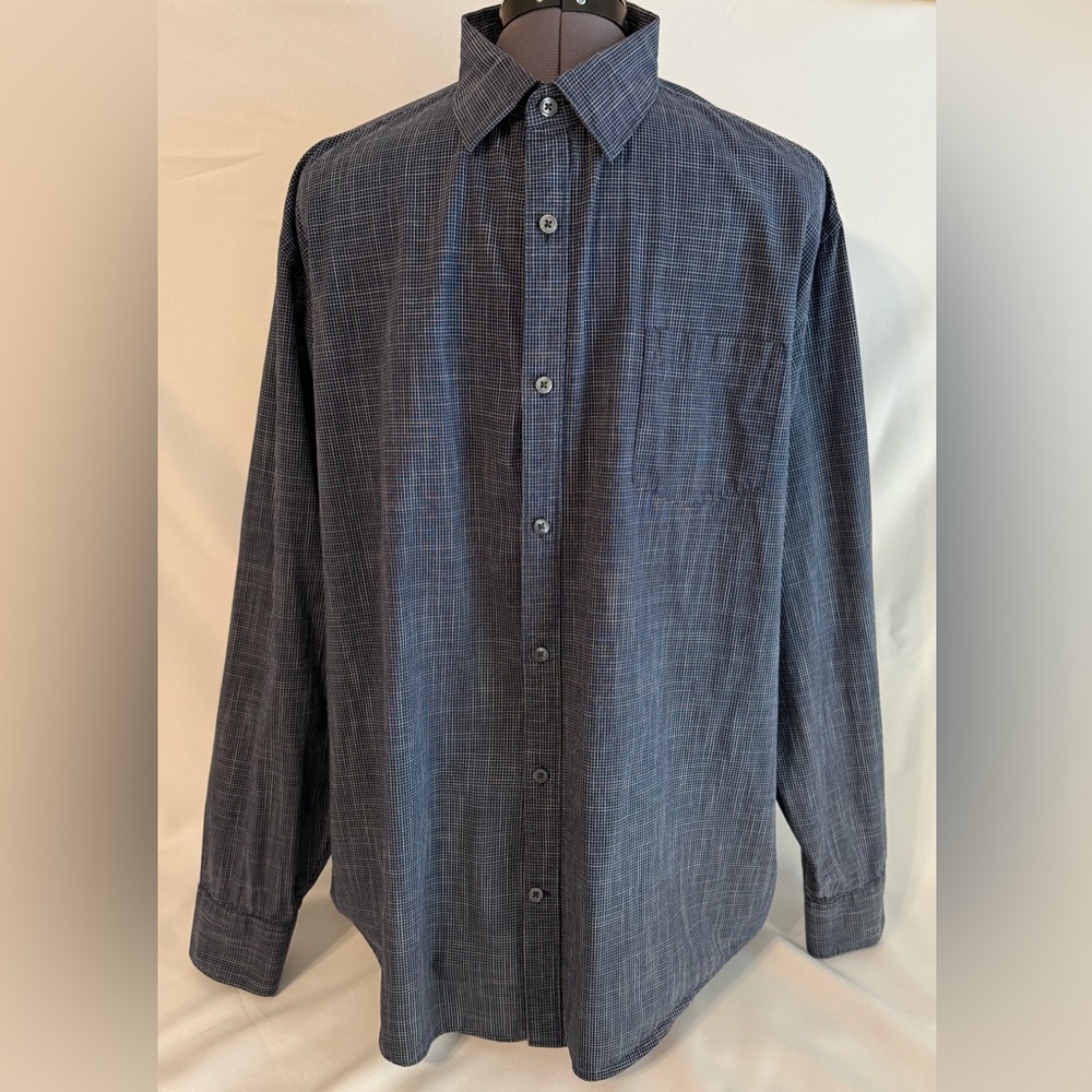 Claiborne Men's Blue Long Sleeve Button-Up Shirt Size XL